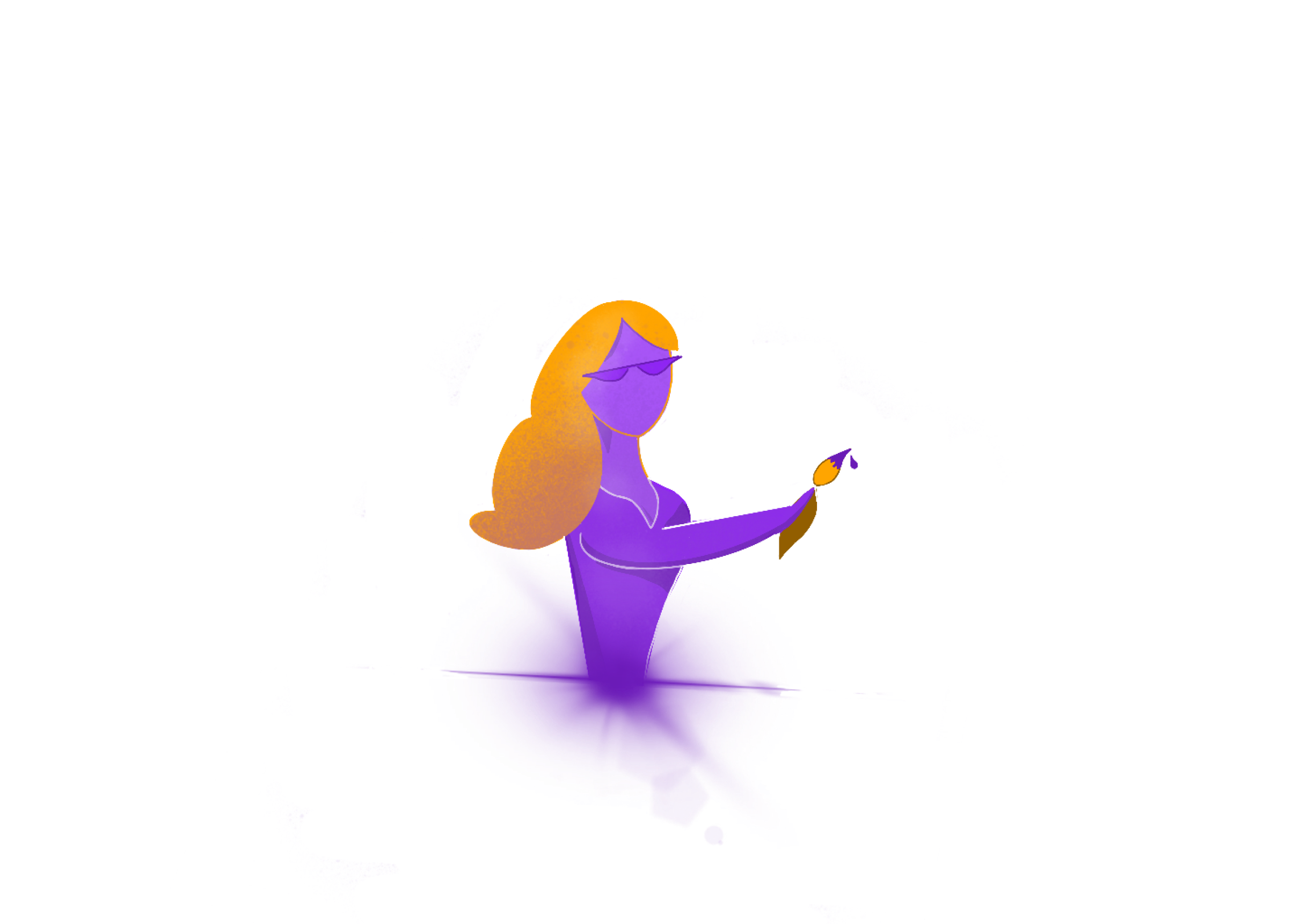 Girl painting at easel